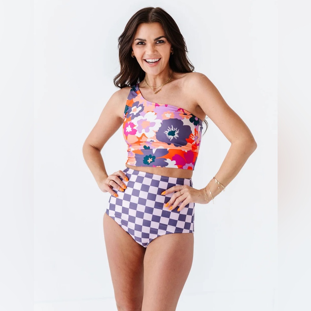 Livy&Kate HIGH WAISTED BOTTOMS IN PURPLE CHECK